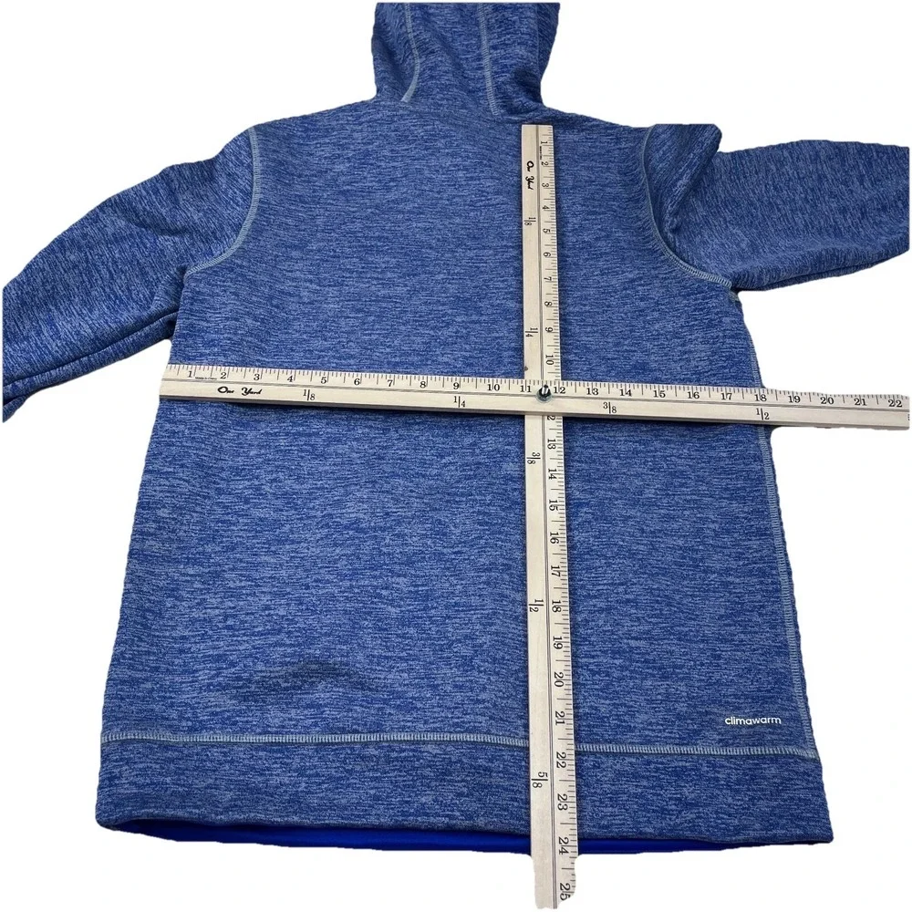 Adidas Hoodie Men Small Blue Sweatshirt Sweater Performance Active Heather Plain